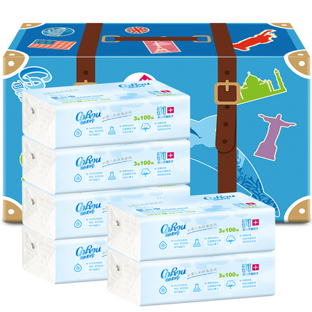 COROU 可心柔 V9润+系列 保湿面纸 100抽*6包