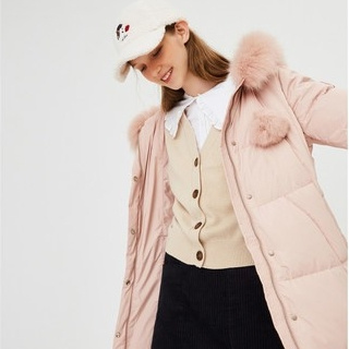 TeenieWeenie 维尼熊 TTJD98C24N 女士长款连帽羽绒服