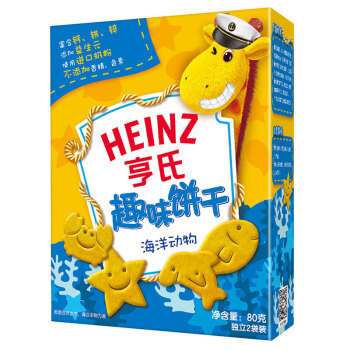 Heinz 亨氏 宝宝辅食趣味饼干 海洋动物 80g *15件 +凑单品