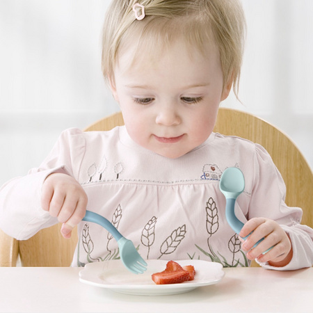 babycare 宝宝学吃饭弯头叉勺套装