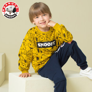 史努比 儿童纯棉长袖外套 卡通印花卫衣