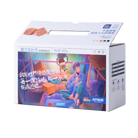 三只松鼠 魔方生吐司红豆味 480g *6件