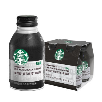 有券的上：STARBUCKS 星巴克 派克市场 黑咖啡 270ml*4瓶 *4件