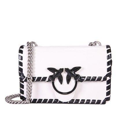 88VIP：Pinko 品高 1P21MGY5GB 牛皮单肩斜挎链条包