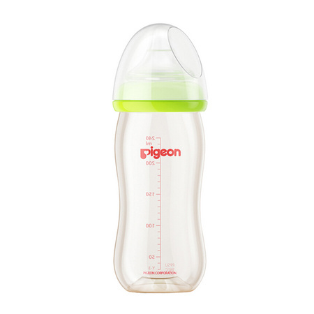 Pigeon 贝亲 自然实感宽口径PPSU奶瓶 240ml 绿色AA74