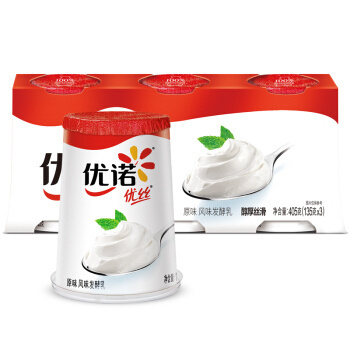 限地区：yoplait 优诺 优丝 原味风味发酵乳 135g*3盒 *13件