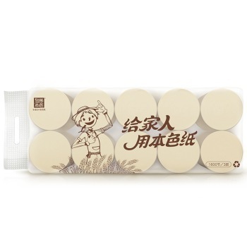 京东PLUS会员：Tralin 泉林本色 无芯卷纸 不漂白3层160节*10卷 *4件
