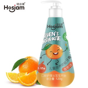 京东PLUS会员： Hosjam 皓齿健 儿童营养健齿按压式牙膏 120g *4件