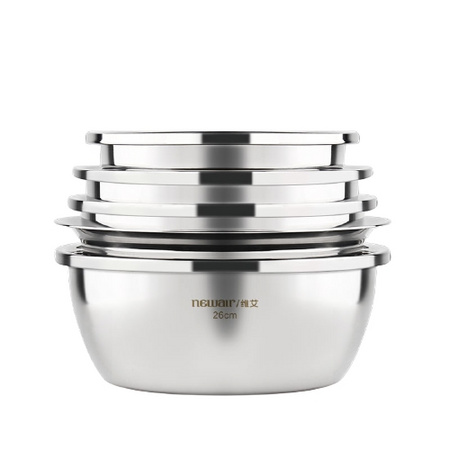 newair 维艾 圆形不锈钢盆 5件套 A款