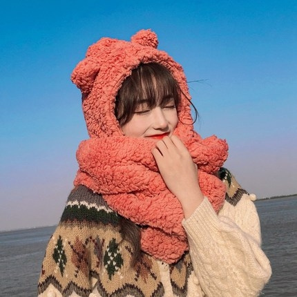 Teamifer 缇米芬 熊耳朵围巾 女 多色可选