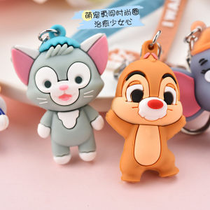 布搭边 卡通松鼠钥扣包包挂饰 2个