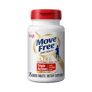 美国进口 Schiff MoveFree Ultra骨胶原维骨力 白瓶 超浓缩 75粒