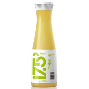 有券的上：农夫山 17.5°100%NFC鲜苹果汁 950ml *5件