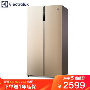 Electrolux 伊莱克斯 ESE5119TS 变频对开门冰箱 518L 金色