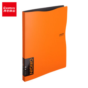 Comix 齐心 A825 原味系列 A4文件夹 单长押夹 橙色 *5件