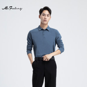 MF 男士100%纯棉 50支长袖Polo衫