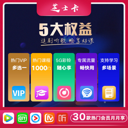 中国联通 芝士卡 29月租（30G定向+4G通用+200分+APP会员30选1）
