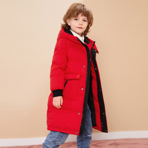 高梵 儿童过膝长款 加厚连帽羽绒服 全5分好评