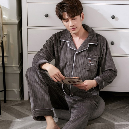 圣飞尼 LPFLR-2019-01 男款珊瑚绒睡衣套装