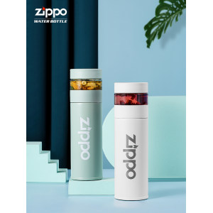 美国 Zippo 智能数显316不锈钢保温杯 茶水分离