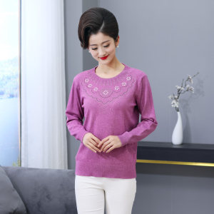 优衣缇 中老年妈妈装圆领打底衫