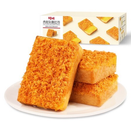 百草味 肉松乳酪吐司 520g 8.95元包邮（前3000