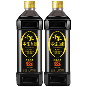 千禾 280天头道原香 特级生抽酱油 1L*2瓶 33.8元抢先价