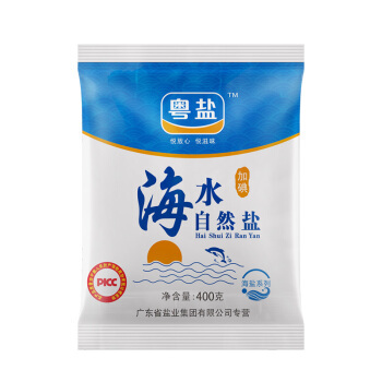 YUEYAN 粤盐 加碘海水自然食用盐 400g *2件