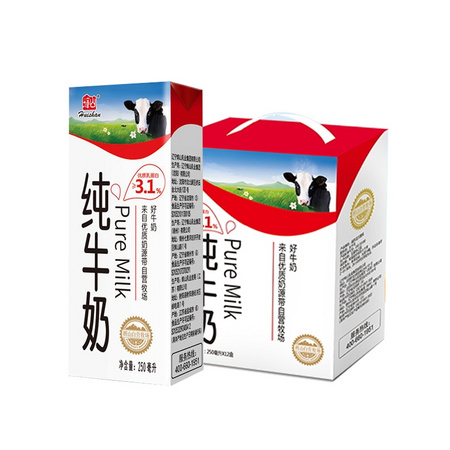 Huishan 辉山 纯牛奶 整箱 250ml*12盒