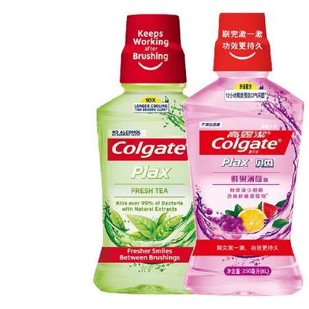 聚划算百亿补贴：Colgate 高露洁 贝齿漱口水 250ml+250ml