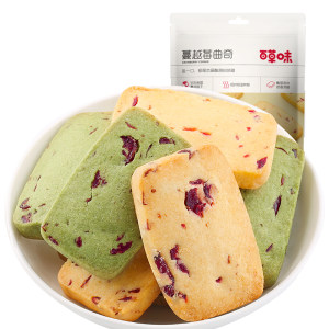 百草味 蔓越莓/海盐/抹茶 手工曲奇饼干 100g*21件 88.7元包邮