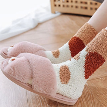 浙元素 女士珊瑚绒袜 4双装