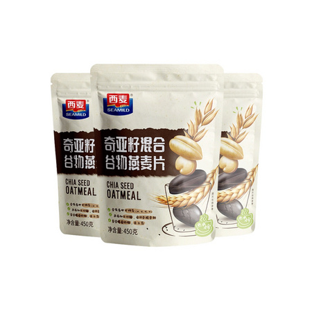 88VIP：SEAMILD 西麦 奇亚籽黑麦燕麦 450g*3袋 *5件