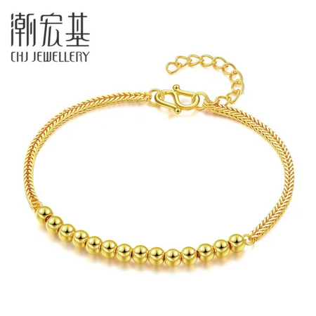 CHJ 潮宏基 交集 足金手链