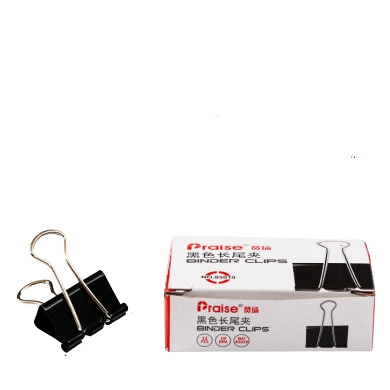 Praise 赞扬 85019 长尾夹 19mm 12只装 黑色 送笔