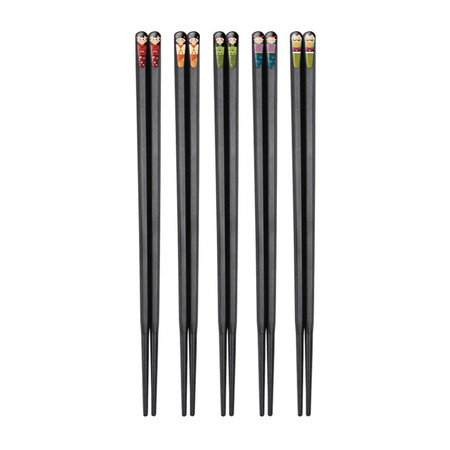 Suncha 双枪 日式卡通人物分食筷子 5双装