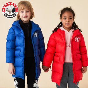 史努比 儿童中长款保暖羽绒服 90%含绒量