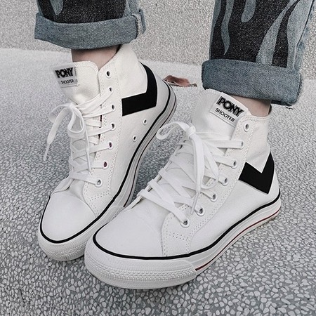 PONY 波尼 许佳琪同款 91M1SH01 高帮帆布鞋