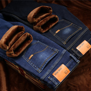 汤督 男士秋冬厚款 修身牛仔裤 有加绒款
