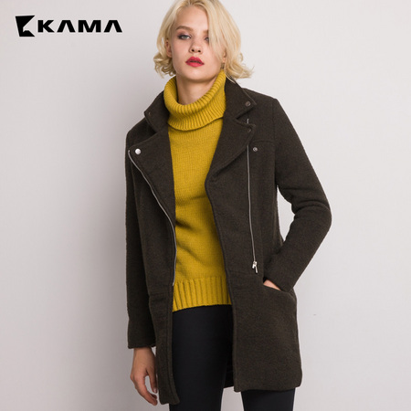 KAMA 卡玛 7415780 女士中长款修身外套