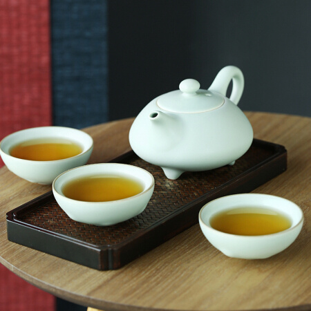 京东PLUS会员：京东京造 汝窑汝瓷功夫茶具套装 一壶三杯 *2件