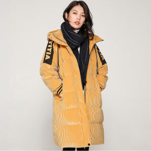 波司登旗下 冰洁 女士丝绒面料 加厚中长款羽绒服 90%含绒量