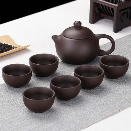 豹霖 功夫紫砂壶茶具 7件套
