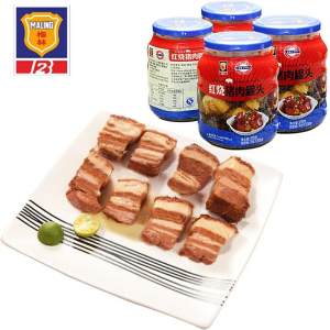 上海梅林 红烧猪肉罐头 378g*4罐 64.4元预售到手价