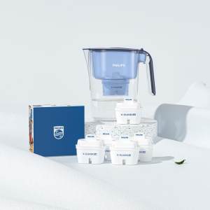 飞利浦 自来水净水壶 1壶6芯装 二代去水垢专家版滤芯