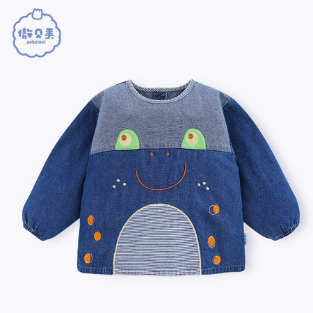 aobeimei 傲贝美 儿童吃饭牛仔罩衣