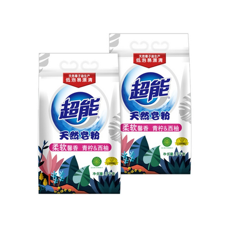 超能 天然皂粉 3kg*2包 *5件