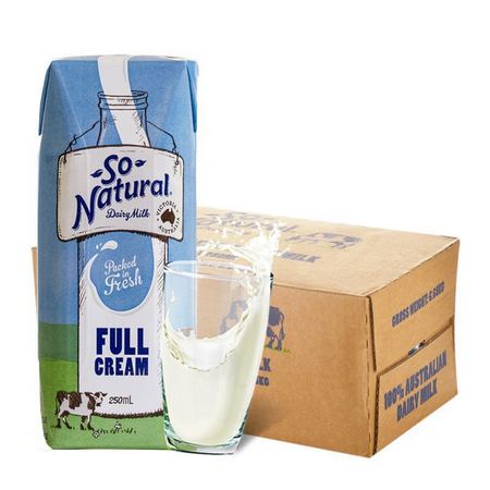 88VIP：So Natural 澳伯顿 全脂纯牛奶 250ml*24盒 *2件