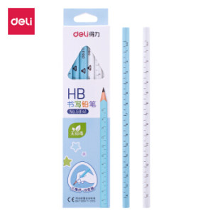 deli 得力 58141 HB直尺书写铅笔 王子蓝 12支 *5件