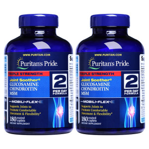 普丽普莱 3倍高浓度 MSM版氨糖维骨力 180片*2瓶